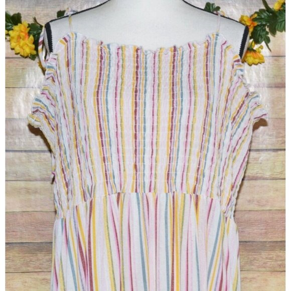 Wild Fable Striped Sleeveless Maxi Dress Plus Size 4X Tie Up Straps Sundress - Picture 2 of 11